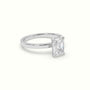 Radiant Cut Hidden Halo Engagement Ring — White Gold