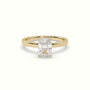 Radiant Cut Hidden Halo Engagement Ring — Yellow Gold