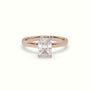 Radiant Cut Hidden Halo Engagement Ring — Rose Gold
