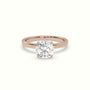 Round Cut Hidden Halo Engagement Ring — Rose Gold