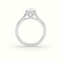 Oval Cut Hidden Halo Cathedral Engagement Ring — White Gold