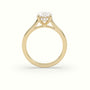 Oval Cut Hidden Halo Cathedral Engagement Ring — Yellow Gold
