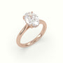 Oval Cut Hidden Halo Cathedral Engagement Ring — Rose Gold