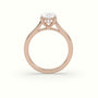 Oval Cut Hidden Halo Cathedral Engagement Ring — Rose Gold