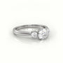 Round Cut Diamond Side Stone Engagement Ring — White Gold