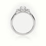 Round Cut Diamond Side Stone Engagement Ring — White Gold