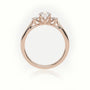 Round Cut Diamond Side Stone Engagement Ring — Rose Gold
