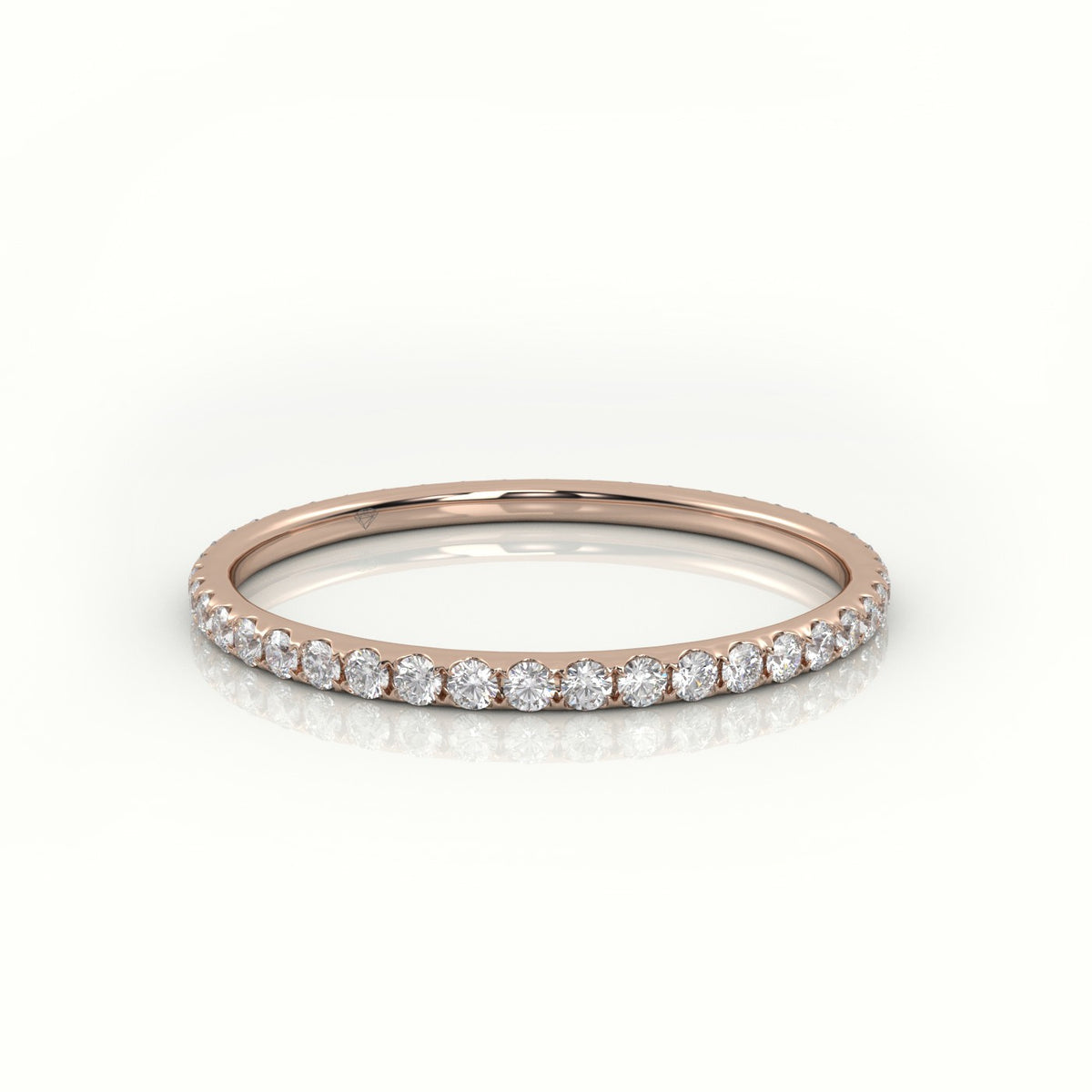 Round Diamonds Eternity Diamond Wedding Band — Rose Gold