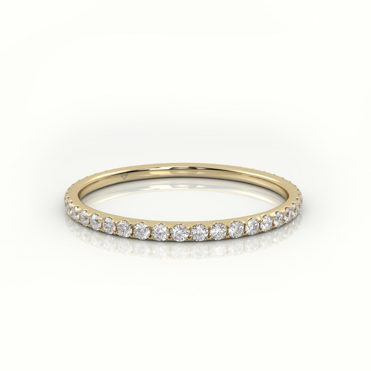 Round Diamonds Eternity Diamond Wedding Band — Yellow Gold