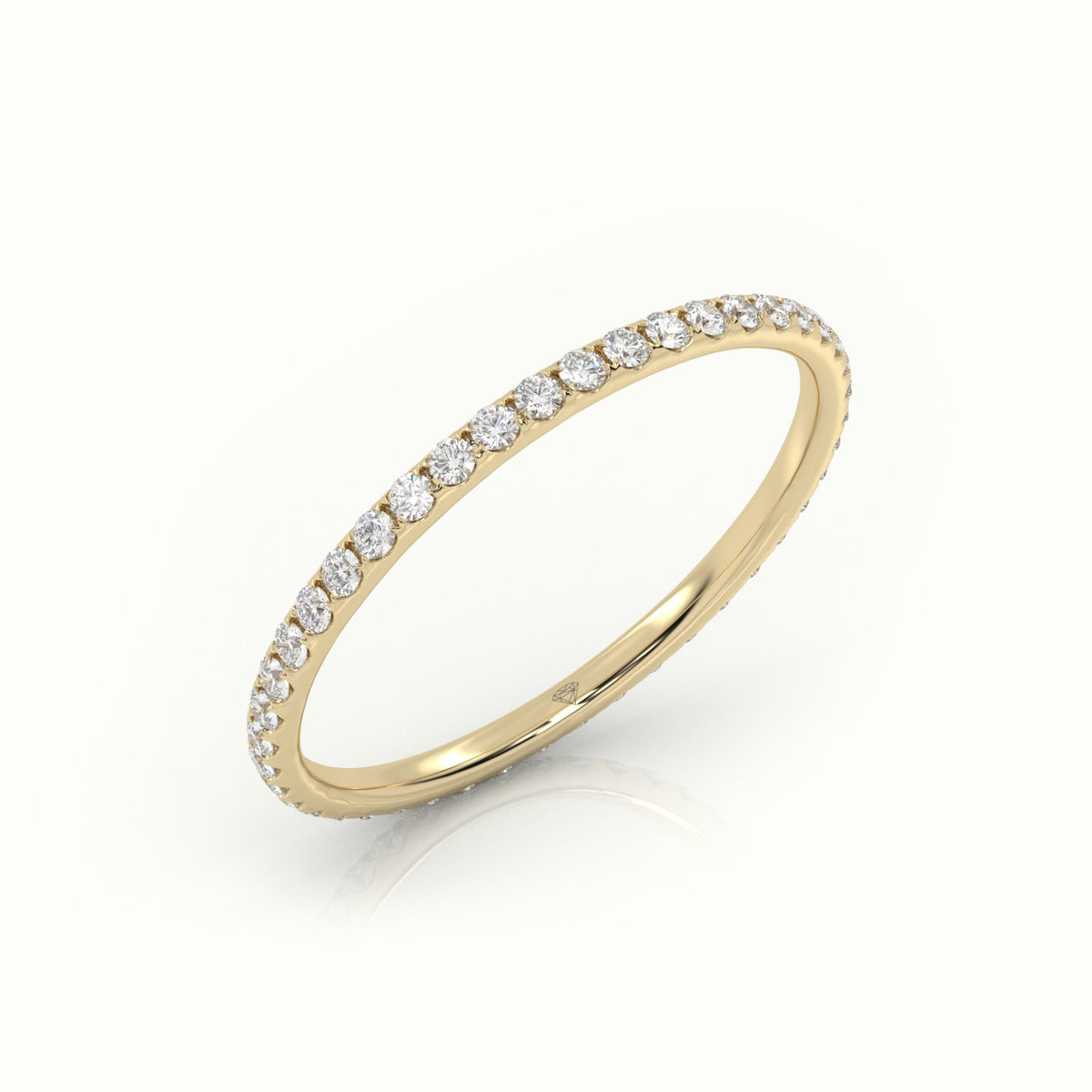 Round Diamonds Eternity Diamond Wedding Band — Yellow Gold
