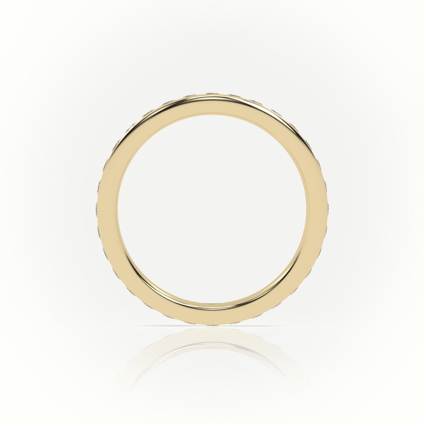 Round Diamonds Channel Set Eternity Wedding Band — Yellow Gold