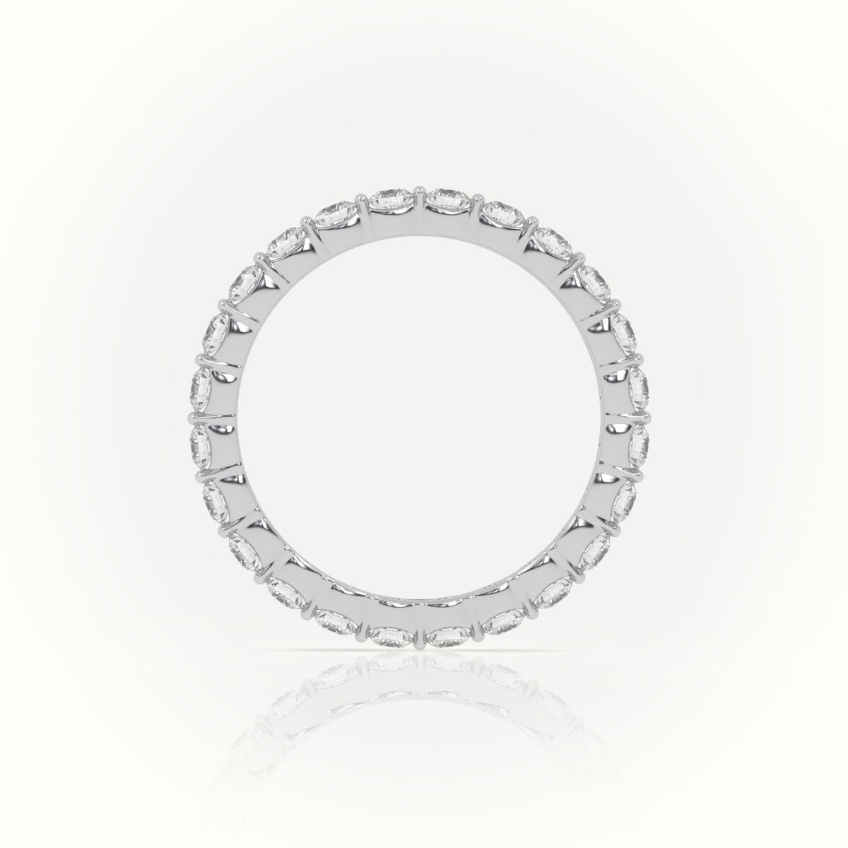 Round Diamonds Stylish Eternity Wedding Band — White Gold