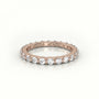 Round Diamonds Stylish Eternity Wedding Band — Rose Gold