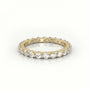 Round Diamonds Stylish Eternity Wedding Band — Yellow Gold