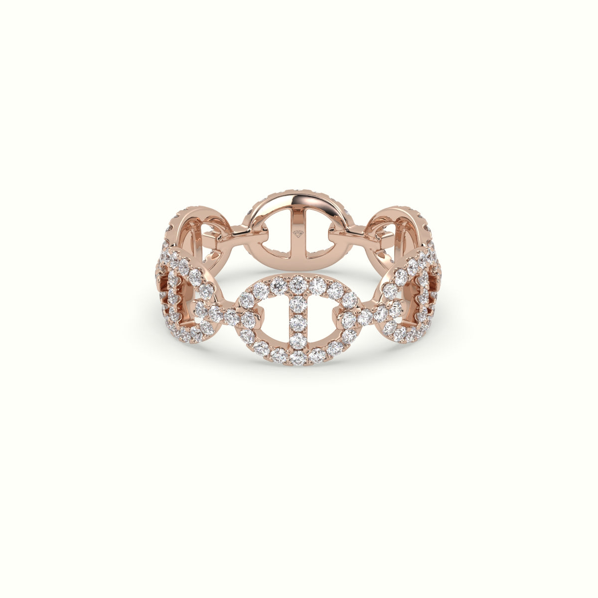 Pavé Mariner Link Diamond Ring