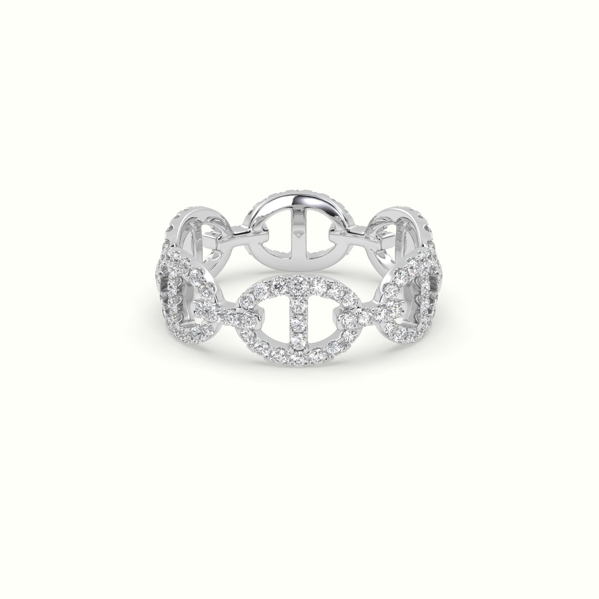 Pavé Mariner Link Diamond Ring