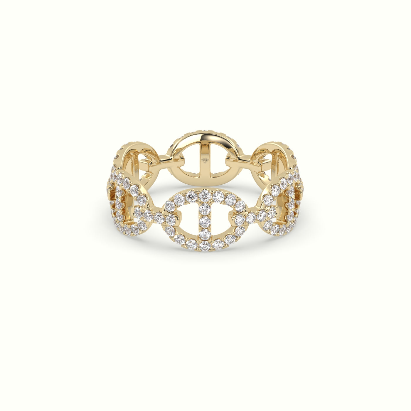Pavé Mariner Link Diamond Ring