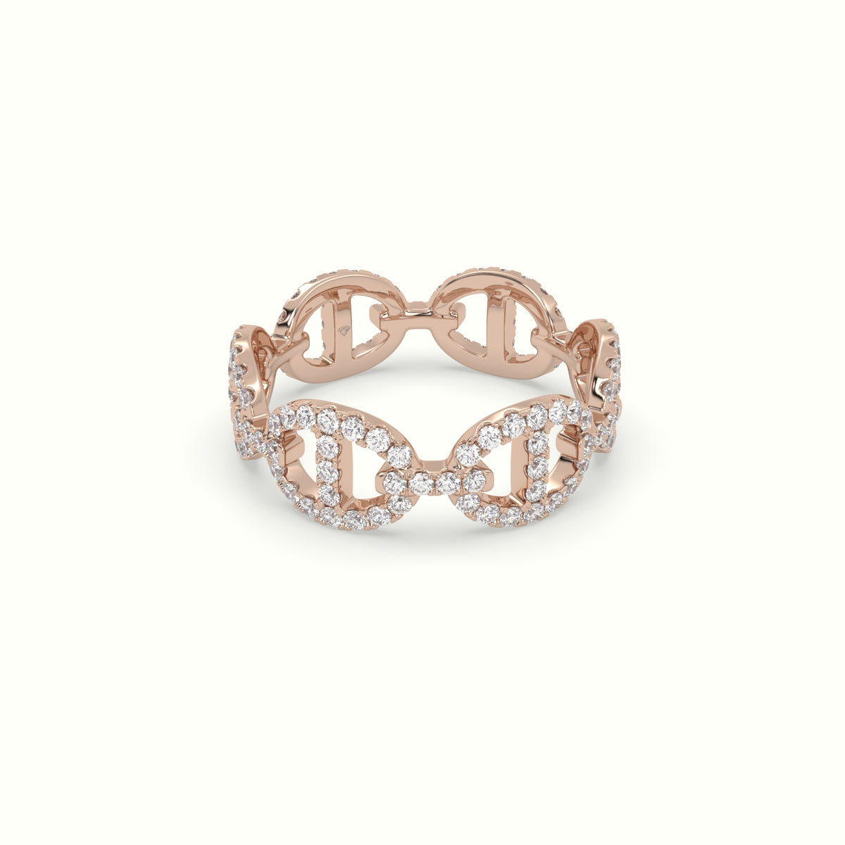 Pavé Mariner Link Diamond Ring