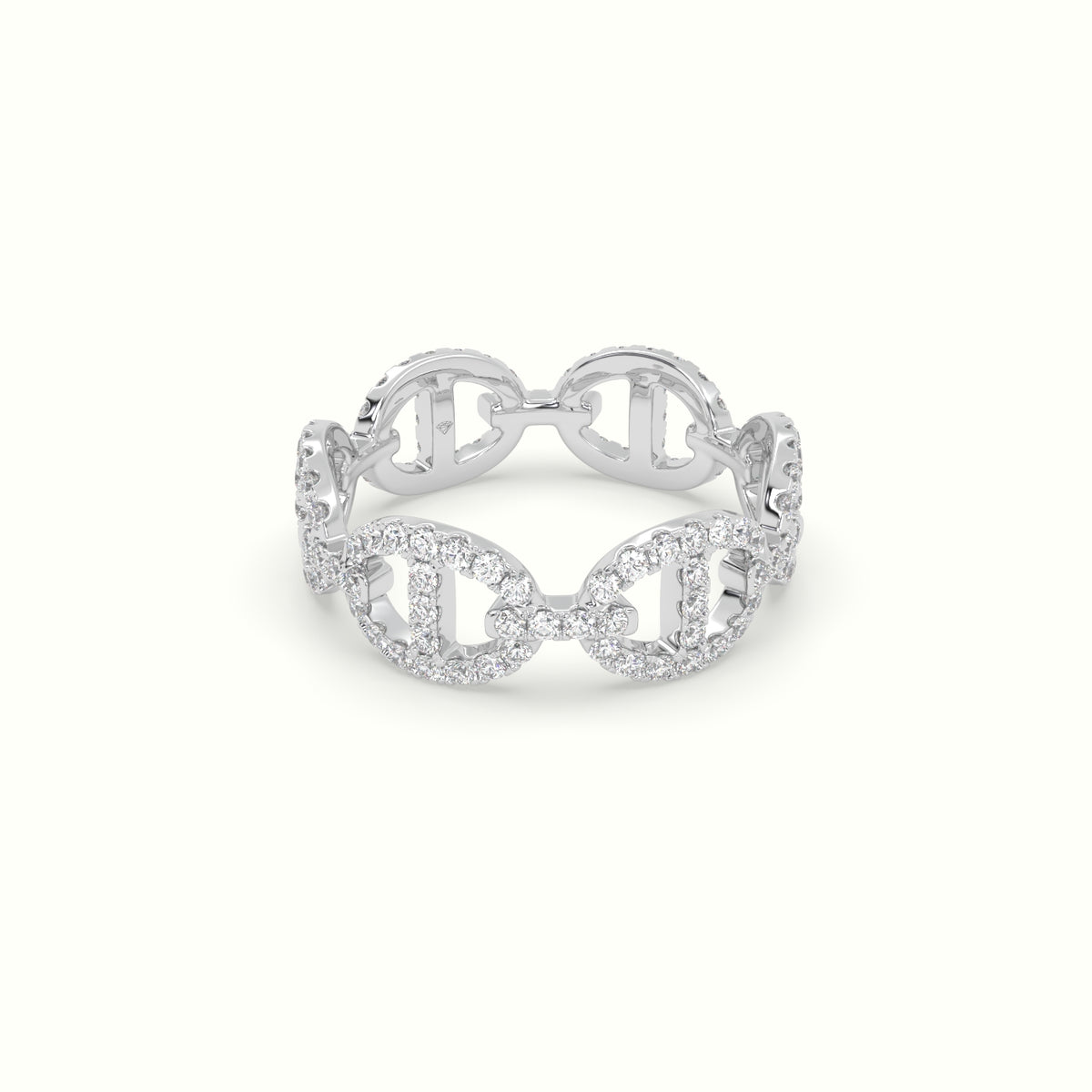 Pavé Mariner Link Diamond Ring