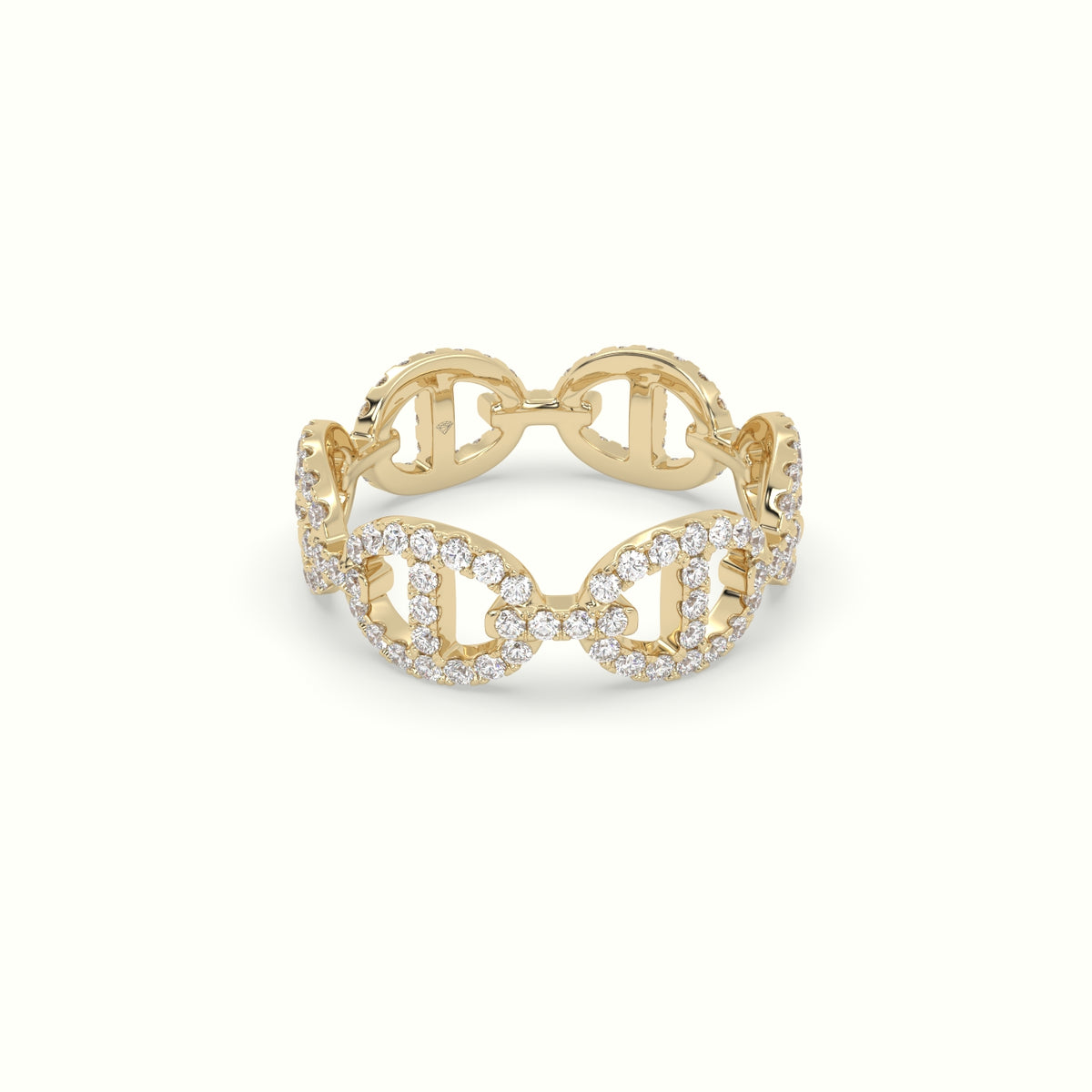 Pavé Mariner Link Diamond Ring
