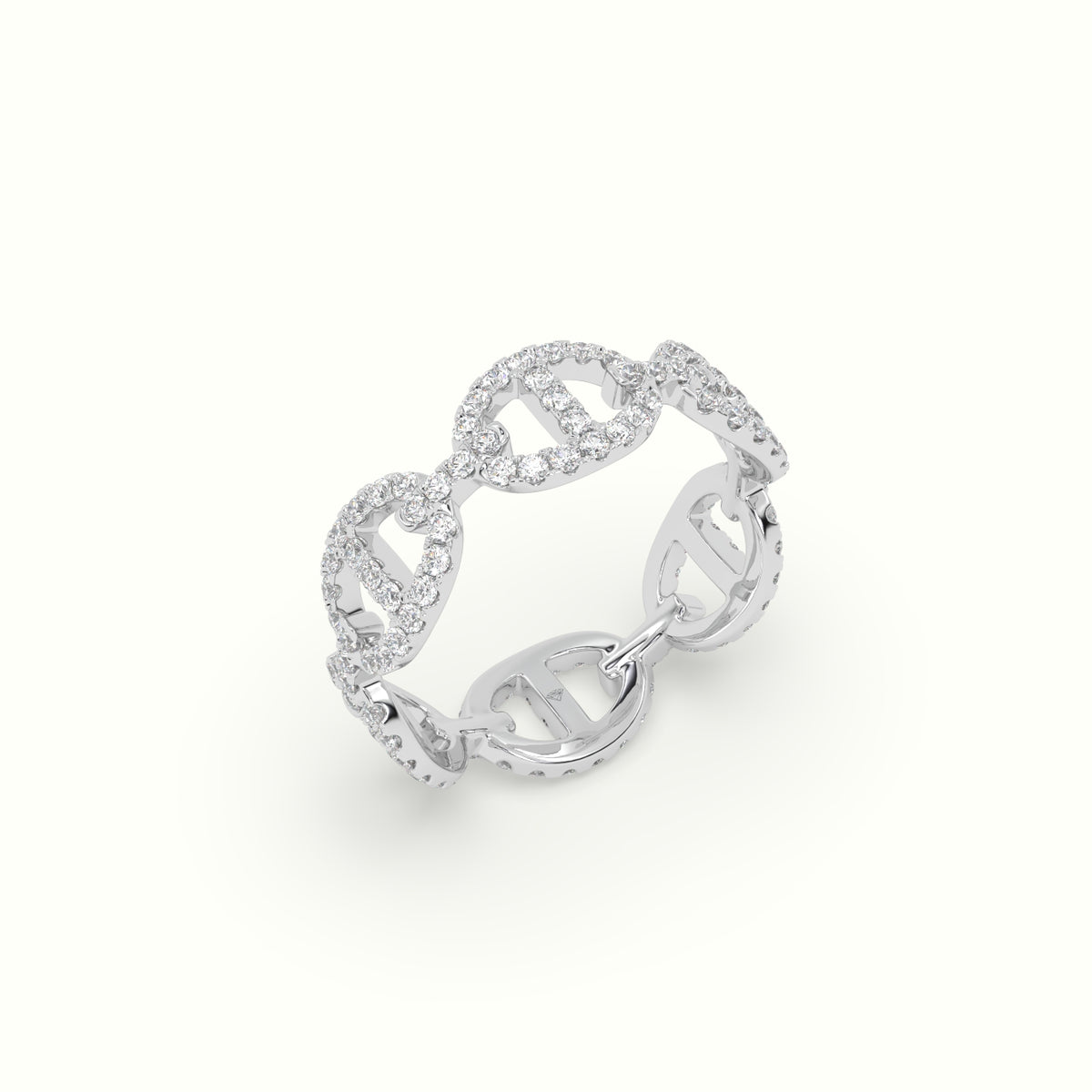 Pavé Mariner Link Diamond Ring