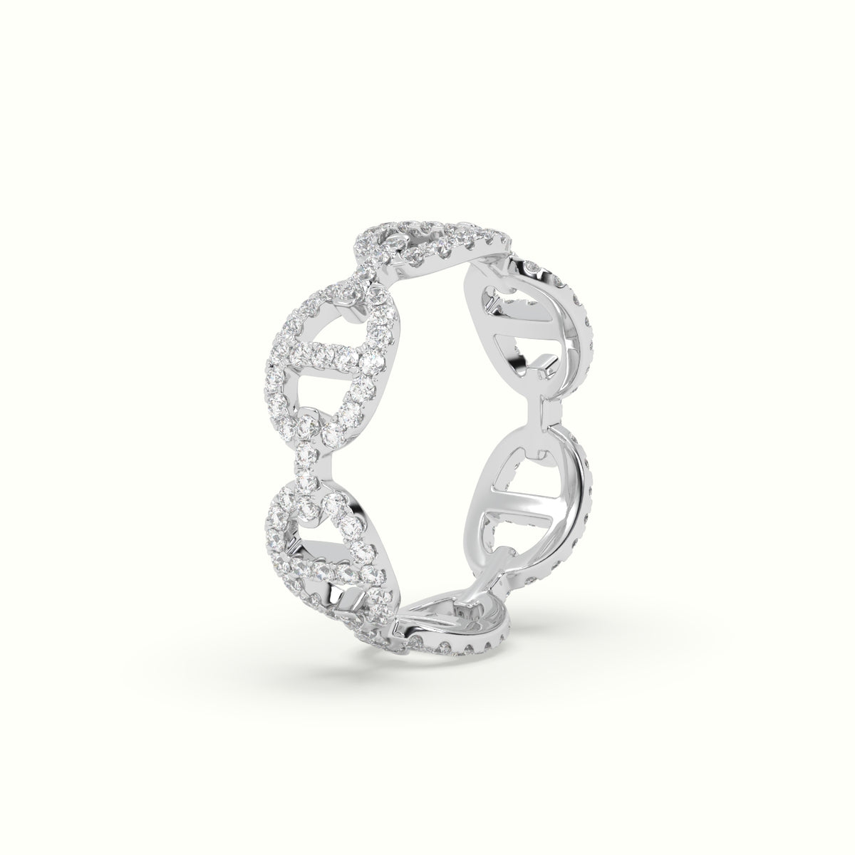 Pavé Mariner Link Diamond Ring