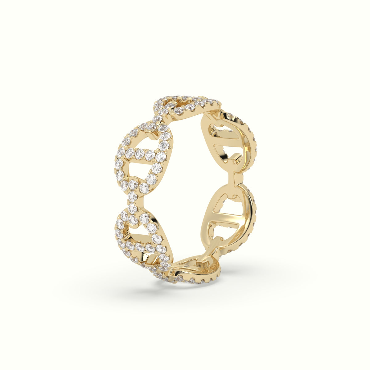 Pavé Mariner Link Diamond Ring