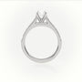 Round-Cut Diamond 4 Prong Pave Setting Engagement Ring — White Gold