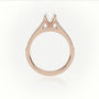 Round-Cut Diamond 4 Prong Pave Setting Engagement Ring — Rose Gold