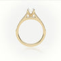 Round-Cut Diamond 4 Prong Pave Setting Engagement Ring — Yellow Gold