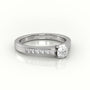 Round-Cut Diamond 4 Prong Channel Setting Engagement Ring — White Gold