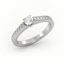Round-Cut Diamond 4 Prong Channel Setting Engagement Ring — White Gold