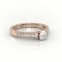 Round-Cut Diamond 4 Prong Channel Setting Engagement Ring — Rose Gold