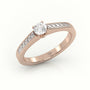 Round-Cut Diamond 4 Prong Channel Setting Engagement Ring — Rose Gold