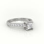 Princess Cut Diamond 4 Prongs Scallop Setting Engagement Ring — White Gold