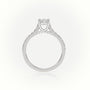 Princess Cut Diamond 4 Prongs Scallop Setting Engagement Ring — White Gold