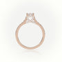 Princess Cut Diamond 4 Prongs Scallop Setting Engagement Ring — Rose Gold