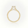 Princess Cut Diamond 4 Prongs Scallop Setting Engagement Ring — Yellow Gold