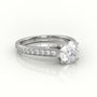 Round Cut Diamond 4 Prongs Channel-Setting Engagement Ring — White Gold