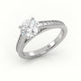 Round Cut Diamond 4 Prongs Channel-Setting Engagement Ring — White Gold