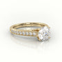 Round Cut Diamond 4 Prongs Channel-Setting Engagement Ring — Yellow Gold