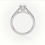Round Cut Diamond Pave Setting Engagement Ring — White Gold