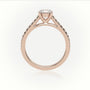 Round Cut Diamond Pave Setting Engagement Ring — Rose Gold