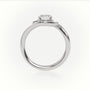 Round Diamond 4 Prongs Swirl Design Engagement Ring — White Gold