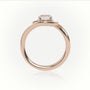 Round Diamond 4 Prongs Swirl Design Engagement Ring — Rose Gold