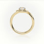 Round Diamond 4 Prongs Swirl Design Engagement Ring — Yellow Gold