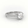 Round Cut Diamond 6 Prongs Pave Setting Engagement Ring — White Gold