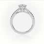 Round Cut Diamond 6 Prongs Pave Setting Engagement Ring — White Gold