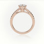 Round Cut Diamond 6 Prongs Pave Setting Engagement Ring — Rose Gold