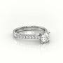Round Cut Diamond 4 Prongs Scallop Setting Engagement Ring — White Gold